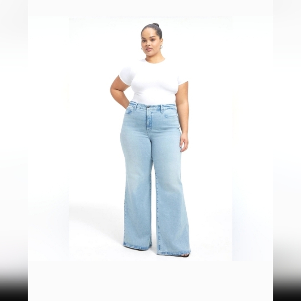 NWOT Good American Good Waist Palazzo Jeans size 16